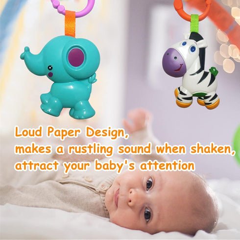 Baby Toys, Cartoon Animal Hanging Rattle Toys, Handbells Baby Rattles, Baby Bed Crib Car Seat Travel Stroller Toys for Infant, Best Birthday Gift ...