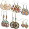 6 Pairs Retro Bohemian Drop Dangle Earrings, Vintage Boho Chic Rhinestone Earring Jewelry Set for Women...
