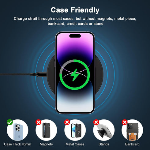 15W Fast Wireless Charger Samsung Android Wireless Charging Pad with QC 3.0 Adapter for Samsung Galaxy S24 S23 S22 Ultra S21 S20 Note20, iPhone 15...