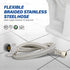 Everflow Supplies 27420-NL 20" No Lead Stainless Steel Braided Tank Supply Line w/3/8" Compression Fitting And A 7/8" Bc Plastic Nut...