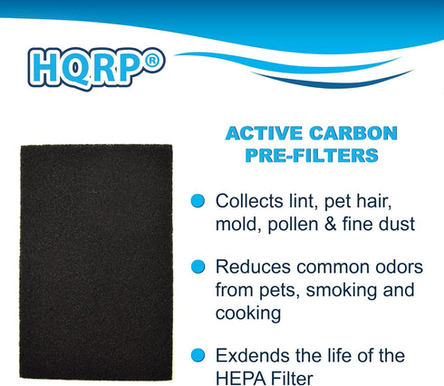 HQRP 4-Pack Carbon Filter C compatible with Holmes HAPF60, HAP726, HAP750, HAP756, HAP759, HAP715, HAP725, HAP1200, HAP1201, HAP1625, HAP1650, HAP...