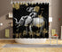 FuShvre Elephant Shower Curtain Black and Gold Shower Curtains African Animal Bathroom Decor Hooks Included 72"x 72"...