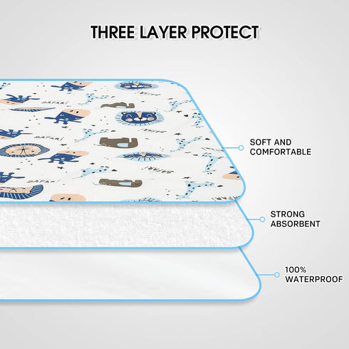 Baby Diaper Changing Pad, 21 5/8" x 31.5" Waterproof Changing Pad Liners - Reusable Soft and Absorbent Portable Changing Mat(Giraffe1PCS)...
