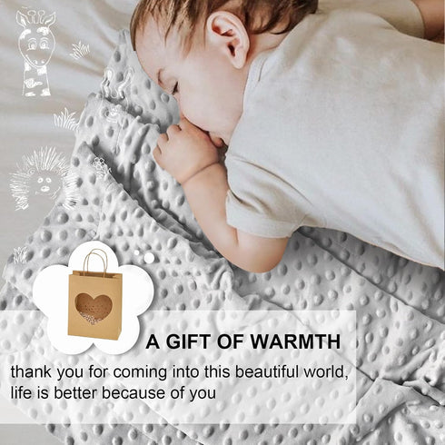Baby Blanket - Organic Cotton Baby Blanket Soft Cozy, Security Baby Blanket with 3D Little Beans for Soothing Baby,30"X40" Neutral Baby Blanket fo...