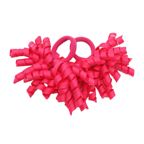 30PCS Baby Girl Bows Hair Ties Colorful Curly Korker Bow Elastic Rubber Bands Grosgrain Ribbon Hair Bows Ponytail Holders Hair Accessories for Gir...