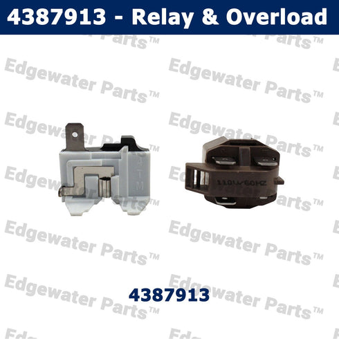 Edgewater Parts 4387913 Refrigerator Compressor Relay and Overload Kit, Compatible with Whirlpool, Kenmore, Roper, KitchenAid, Estate, Inglis, and Crosley