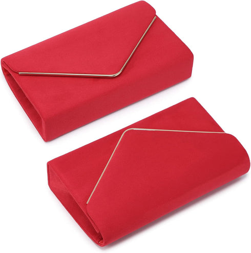 Dasein Women Faux Suede Evening Clutch Bags Formal Party Clutches Wedding Purses Cocktail Prom Clutches...