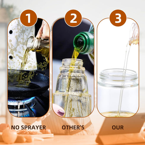 Oil Dispenser for Kitchen, 2 In 1 Oil Sprayer for Cooking, 16oz Olive Oil Dispenser Bottle, Glass Oil Sprayer And Dispenser for Cooking, Kitchen, ...
