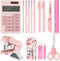 15 Pcs Back to School Supplies for Kids Cute Stationery Supplies Mini School Office Supplies Kit includes Stapler Ruler Pencils Scissor Pencil Sha...