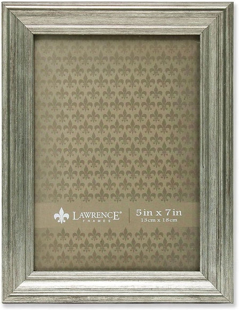 Lawrence Frames Sutter Burnished Picture Frame, Silver, 5x7...