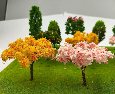 16 Pcs Miniature Fairy Garden Tree Plant Ornamentm, Mixed Model Trees 1-3 Inches, Miniature Dollhouse Pots Decor Moss Bonsai Micro Landscape DIY C...