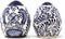 Encantada Handmade Hand-Painted Authentic Mexican Pottery, Salt and Pepper Shaker Set, Blue Flower (MC085F-K2)...