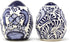 Encantada Handmade Hand-Painted Authentic Mexican Pottery, Salt and Pepper Shaker Set, Blue Flower (MC085F-K2)...