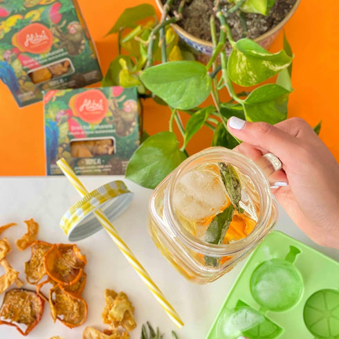 Alibú Dried Fruit Tea Infusions - Tropical - Naranjilla, Mango, Pineapple – Certified Vegan, 100% Natural, Hot or Iced, Caffeine Free, Eat and Dri...