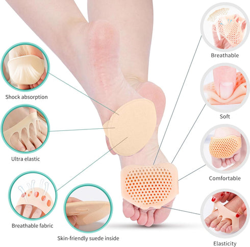 Forefoot Metatarsal Pads for Women and Men,Soulful Solutions Ball of Foot Cushion Pads for Mortons Neuroma Callus Metatarsal Foot Pain Relief...