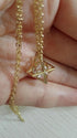Eight Pointed Star Pendant Necklace 3D Geometry Star with Crystal Necklace...