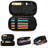 Large Capacity Black Spider Web Pencil Case with Zippers Storage Pouch Holder Pencil Box Marker Organizer Bag with Compartments for Office Supplie...