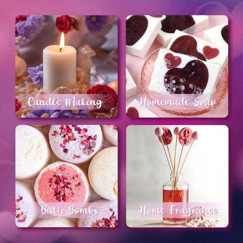 Love Fragrance Oil Gift Set, ARVIDSSON Romance Essential Oils for Candle Making, Romantic Scented Oil - Love Potion, Sweet Heart, Date Night and M...