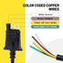 Oyviny 4 Way Flat Trailer Connector 5 Feet Jacketed Cable Heavy Duty Extension Cable Standard 4 Pin Trailer End Wiring Harness Adapter 18AWG Red C...