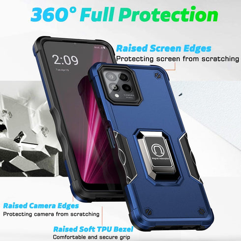 Case for T-Mobile Revvl 6 Pro 5G Case Revvl 6X Pro 5G Case with Screen Protector Kickstand Holder Built-in Magnetic Car Mount Shockproof Camera Pr...