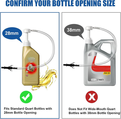 Fluid Pump for Standard Quart Bottles? 8cc Per Pump Stroke, Transmission Fluid Pump with 3rd Hand Adapter, Differential & Transmission Fluid?Trans...