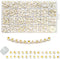 Looconi 1400pcs Letter Beads A-Z 4x7mm White On Gold Round Acrylic Alphabet Heart Beads and Beading Cord for Jewelry Making Bracelets Necklaces Ke...
