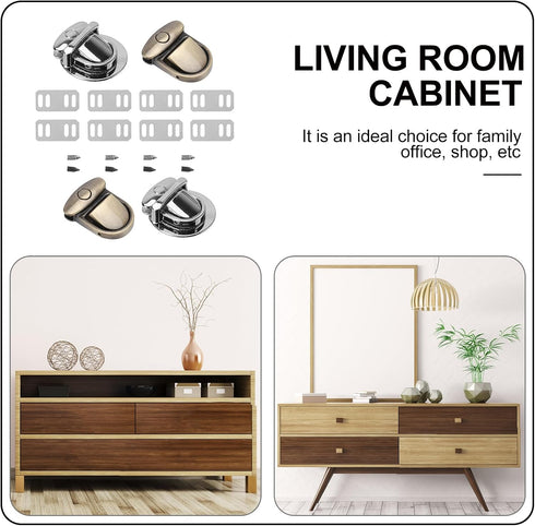 4pcs Tuck Lock Clasp Purse Thumb Lock Practical Tuck Lock Tongue Lock for Box Leather Hangbag Case Clasp Purse Backpack Nickel...