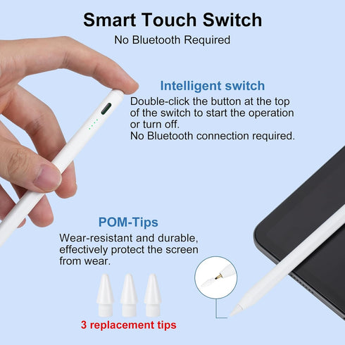 Stylus Pen for iPad 9th&10th Generation, Apple Pencil 2nd Generation, Apple Pen iPad Pencil Compatible with iPad Pro 11&12.9", iPad Air 5th/4/3rd ...