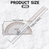 Stainless Steel Protractor Large Protractor Angle Protractor 180 Degrees Two Arm Ruler Angle Finder Ruler Woodworking Ruler Angle Measure Tool Cra...