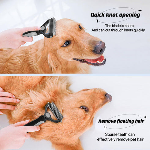 PROBUSINES-Double-SidedUndercoatRake CatandDogHairRemovalBrush Catand DogGroomingSupplies,UndercoatRake Pet HairRemovalBrushTool PetGrooming Brush...