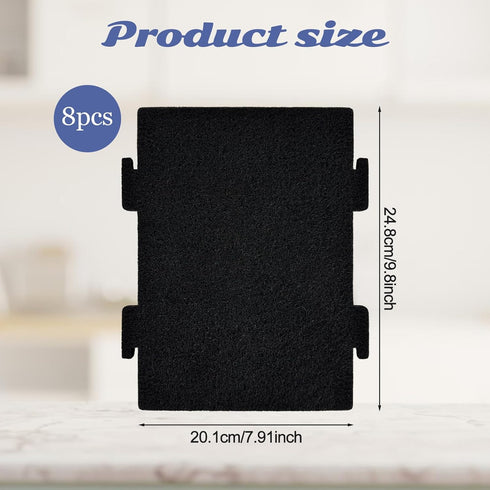 8 Pack Replacement Air Filters for Microwave Oven, Premium Activated Charcoal Air Filters Compatible with Whirlpool Over The Range Microwaves YKML...
