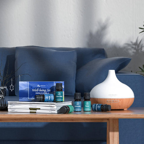 ASAKUKI Essential Oil Blends, Essential Oils Set for Diffusers for Home, Well-being Kit- Calming, Dreams, Breathe, Relaxing, Mood, Fresh Air Aroma...