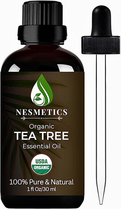 Organic Tea Tree Oil - 100% Pure Tea Tree Oil for Skin, Hair, Toenails, Scalp, Acne - Tea Tree Essential Oil for Aromatherapy - 1 oz/30ml...