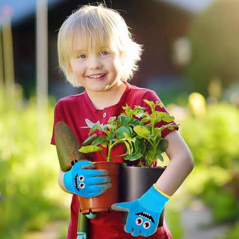 6 Pairs Kids Gardening Gloves Children Work Gloves Rubber Coated Garden Gloves for Kids Toddlers (Medium (Age 6-8))...