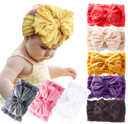 DANMY Baby Girl Elastic Headbands Newborn Toddler Hairbands Bows Children Soft Headwrap Hair Accessories...