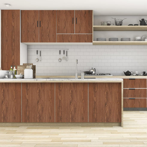 WENMER 17.7"x118" Wood Peel and Stick Wallpaper Brown Wood Wallpaper Wood Contact Paper Self Adhesive Wood Grain Wallpaper for Desk Cabinet Drawer...