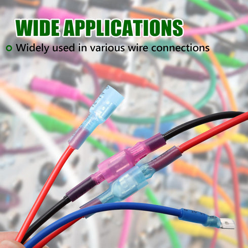 Twidec/230PCS Heat Shrink Spade Connectors Kit 22-10 AWG Female and Male Spade Terminlas Quick Disconnect Connectors Fully Insulated Electrical Wi...