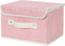 ANMINY Fabric Storage Bin with Lid Rose Print Storage Box Basket with PU Leather Handles Washable PP Plastic Board Decorative Foldable Lidded Shel...