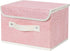 ANMINY Fabric Storage Bin with Lid Rose Print Storage Box Basket with PU Leather Handles Washable PP Plastic Board Decorative Foldable Lidded Shel...