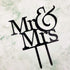 Mr and Mrs Cake Topper, Bride And Groom Sign Wedding Engagement Cake Toppers Decorations (Black Acrylic)...
