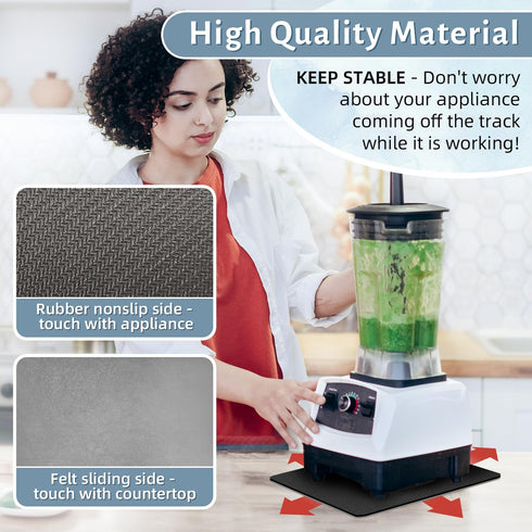 LOPNUR Appliance Sliders for Kitchen Appliances, Cut to Fit, 360° Rotating Appliance Mover Kitchen Appliance Slider, Coffee Mat Heat Resistant for...