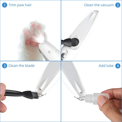 Electric Dog Paw Fur Vacuum Trimmer Christmas Cordless Ear Hair Clipper Small Cats Mini Dogs Shavers Light up Puppy Grooming Clippers 2 Speeds Rec...