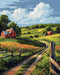 shinefly Paint by Numbers for Adults Beginners Home Acrylic Paint by Numbers Kits for Kids on Canvas 16x20 inch, Rural Countryside...