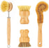 Bamboo Dish Brushes Sets 4 Tools in One Kitchen Clean Dish Scrubber for Pots Pans Bottles with Natural Bristles (Bamboo Brushes Sets)...