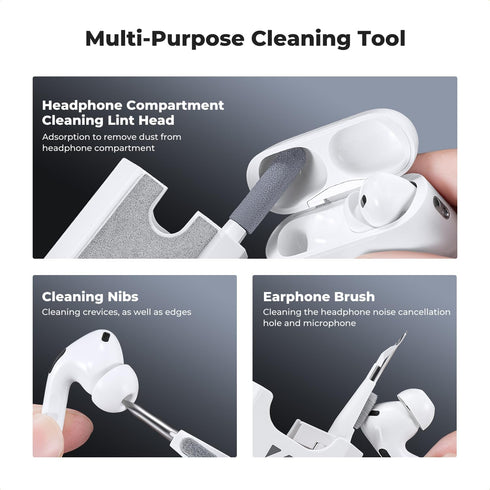K&F Concept 8-in-1 Airpods Electronic Cleaning Kit Keyboard Laptop Cleaner, Multifunctional Cleaning Tool for iPhone AirPods MacBook iPad iwatch,C...
