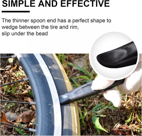 6Pcs Compact Roadside Bicycle Tyre Levers Tool for Inner Tube Tire, 4.1 x 0.76 x 0.48 in, Solid Reliable Plastic Bike Tire Spoons Set, Lightweight...
