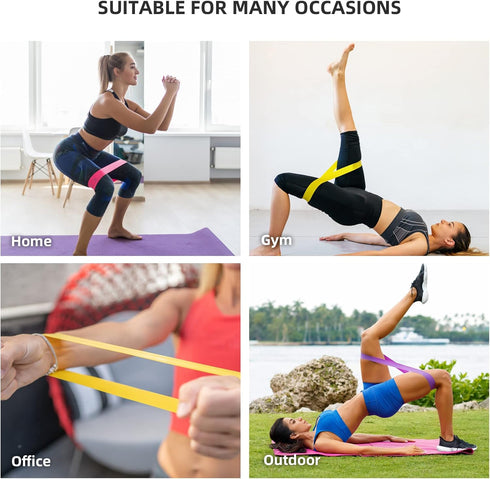 Resistance Bands, Exercise Workout Loop Bands for Legs Arms, 5 Set of Different Resistance Levels Elastic Bands for Women and Men for Yoga, Gym, T...
