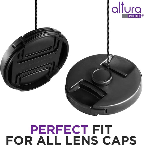 Altura Photo 5 Pcs Lens Cap Keeper, Camera Lens Cap Leash for DSRL & Mirrorless Lenses - Lens Cap Tether/Lens Holder for Canon, Nikon, Sony, Sigma...