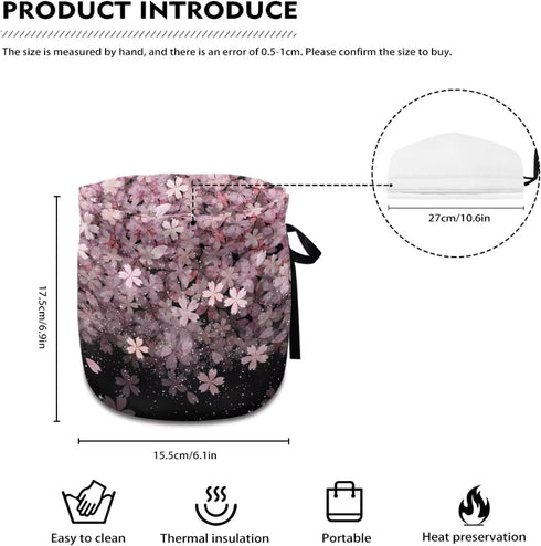 Pink Cherry Blossom Print Tea Cozy Cotton Tea Cosy for Teapots Keep Warm Teapot Cover Insulated Kettle Cover for Home Kitchen Table Decor...