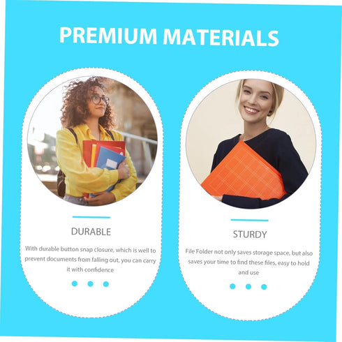 10pcs File Holder Plastic Envelope Folder 3 Hole Binder Buttons Office Supplies Folders Clear Organizer Bags Plastic Envelopes Plastic File Envelo...